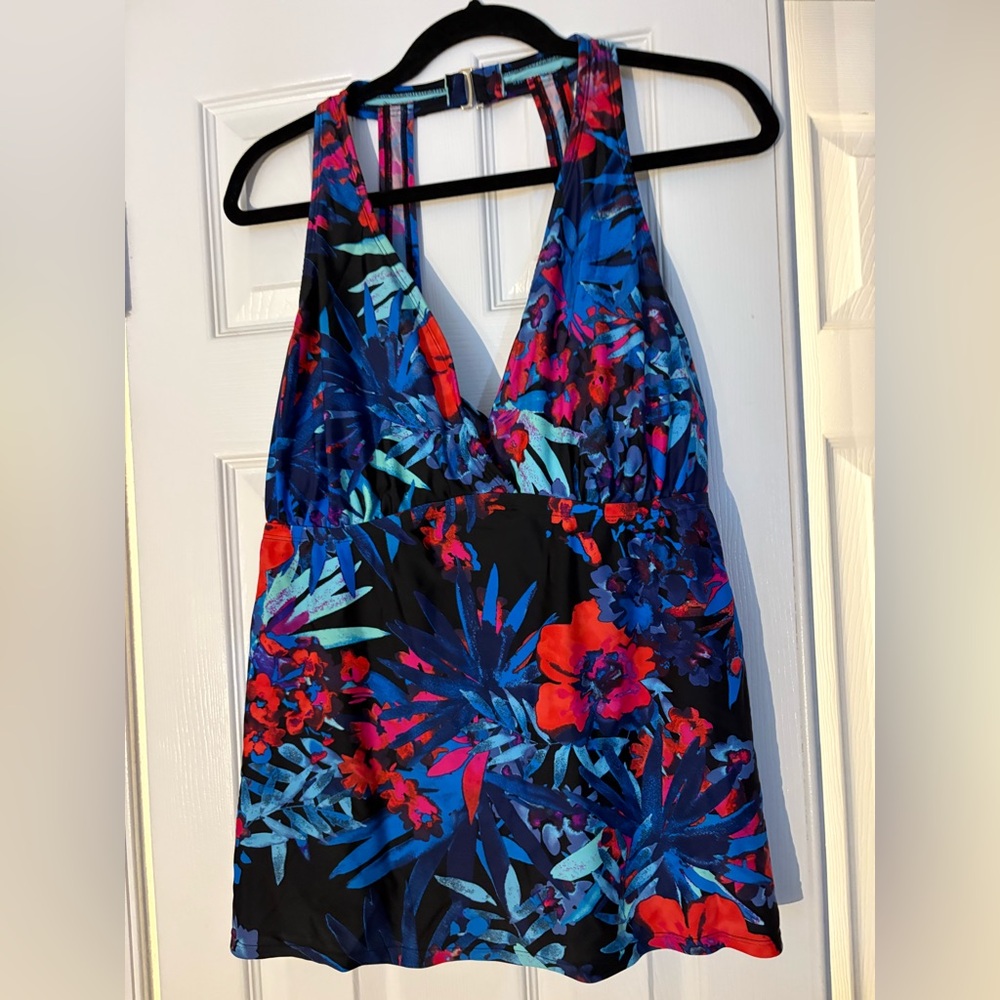 Floral Halter Plus Size Women’s Tankini Top